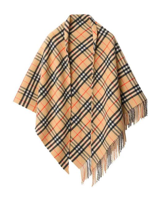 Burberry Natural Check Wool And Cashmere Cape