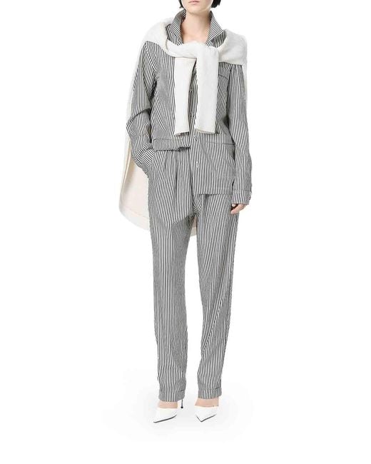 Tom Ford Gray Striped Silk Trousers