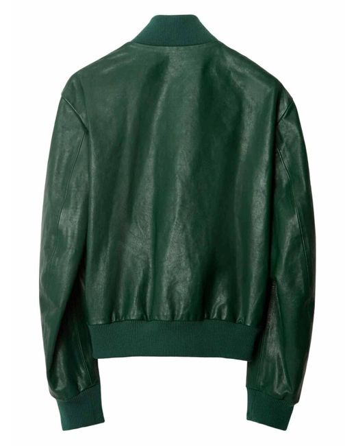 Burberry Green Leather Blouson for men