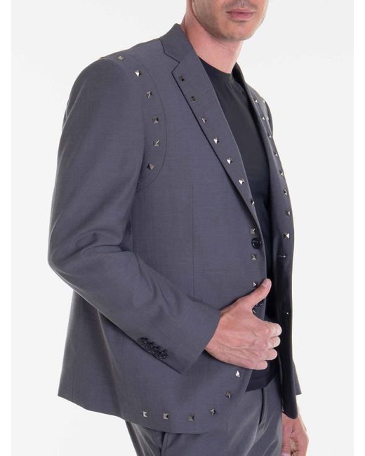 John Richmond Blue Button Long Sleeve Jacket for men