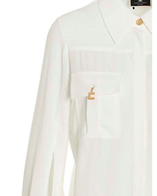 Elisabetta Franchi White Charms Detailed Shirt