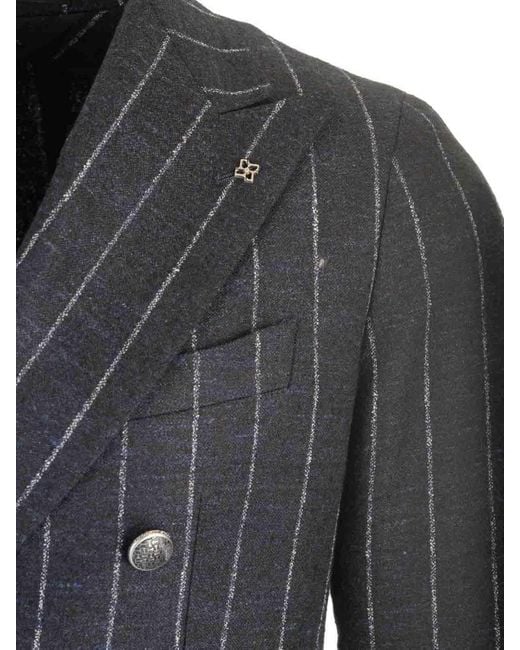 Tagliatore Blue Ecru Jacket for men