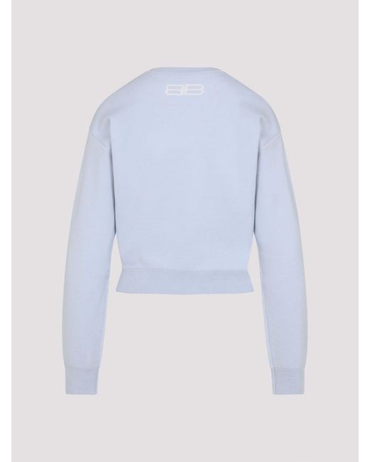 Balenciaga Blue Cropped Pullover
