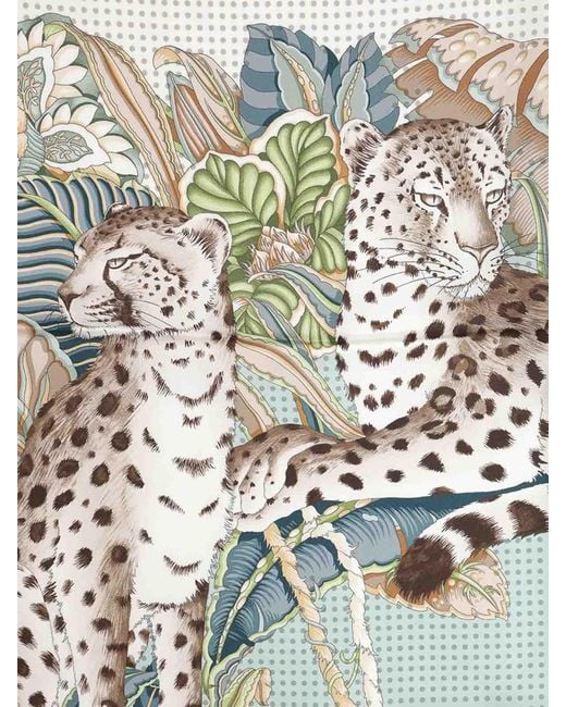 Ferragamo White Cheetahs Scarf