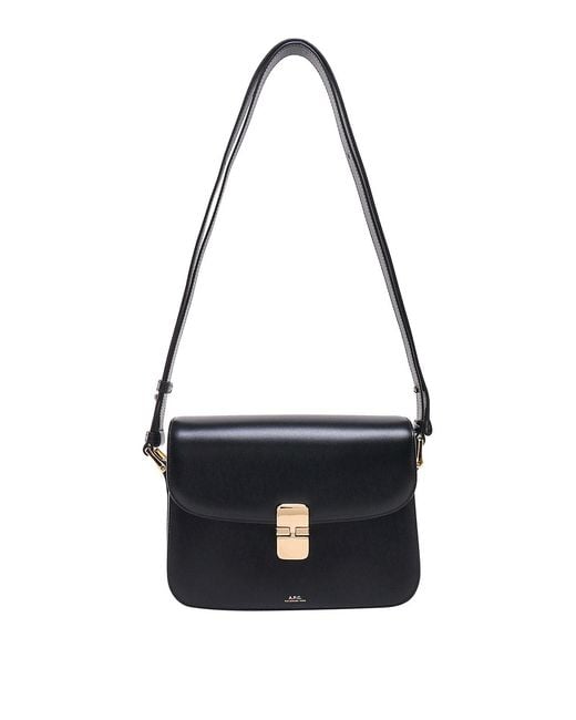 A.P.C. White Leather Shoulder Bag With Frontal Logo