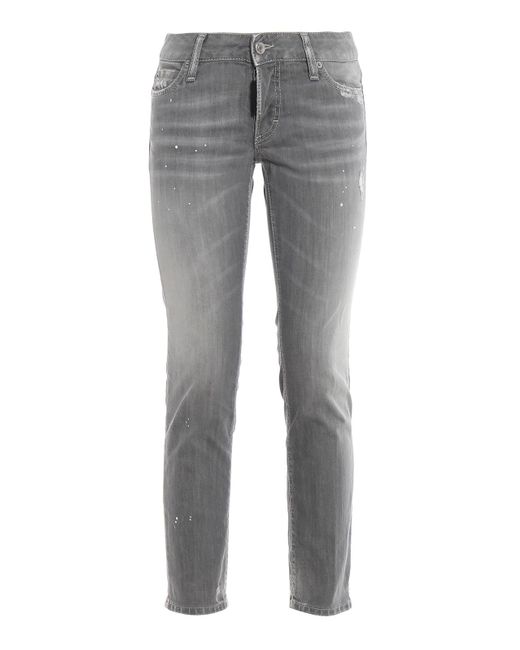 DSquared² Gray Jennifer Cropped Jeans