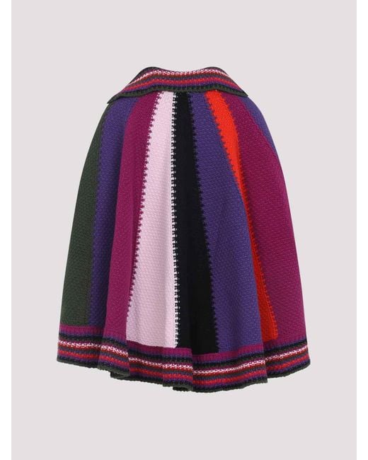 Emilio Pucci Purple Wool Cape