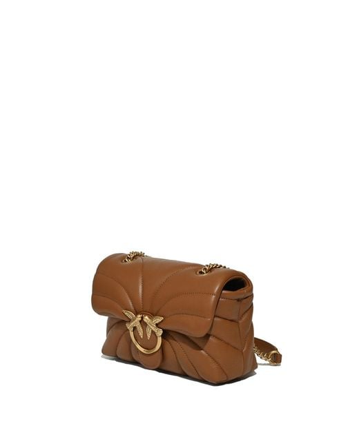 Pinko Brown Small Love Bag Puff Butterfly
