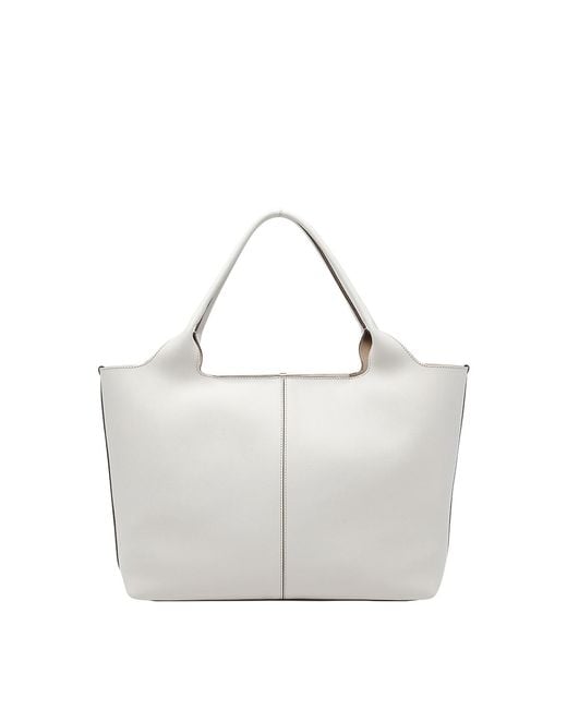 Tod's White Small-Medium Leather Shopping Bag