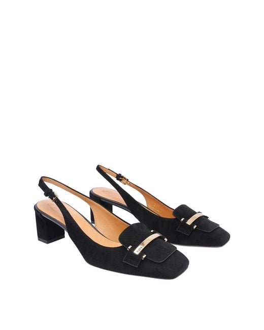 Tod's Blue Suede Slingback Pumps
