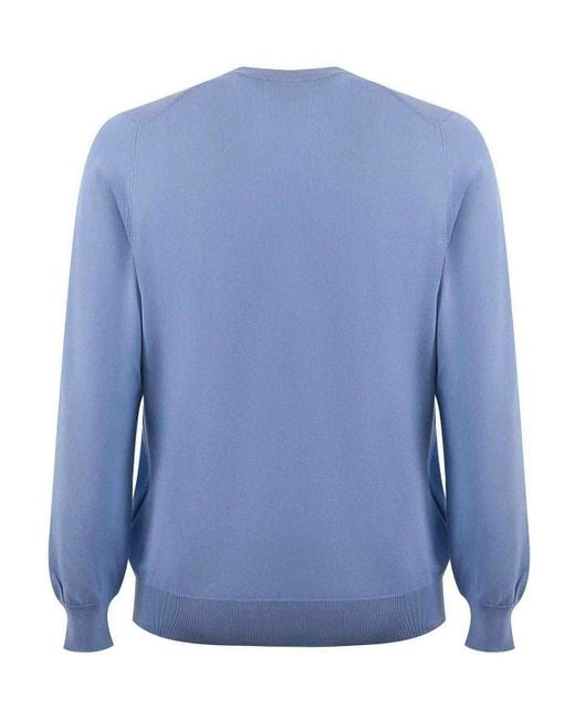 Fay Blue Cotton Yarn Sweater for men