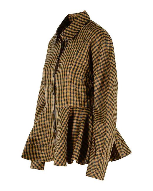 Ganni Green Two-Tone Polyester Shirt