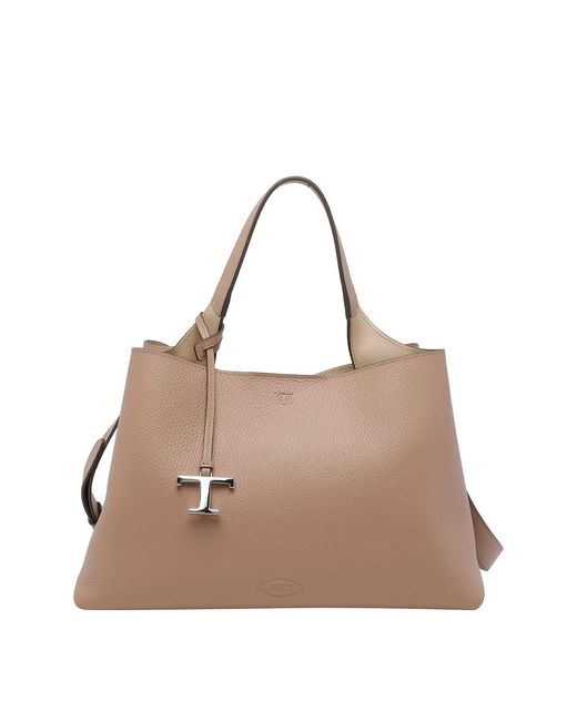 Tod's Natural Medium Leather Handbag