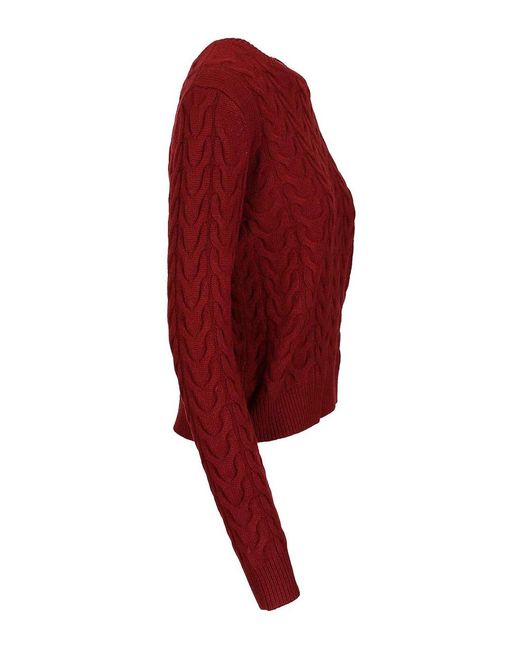 Max Mara Red Slim Cashmere Sweater