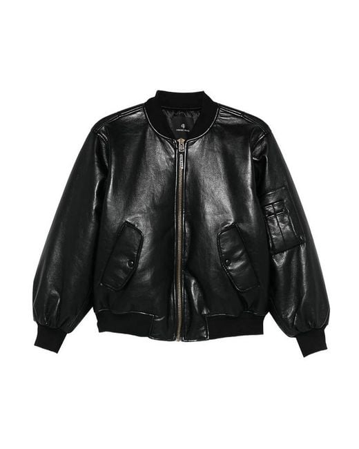 Anine Bing Black Leather Outerwear