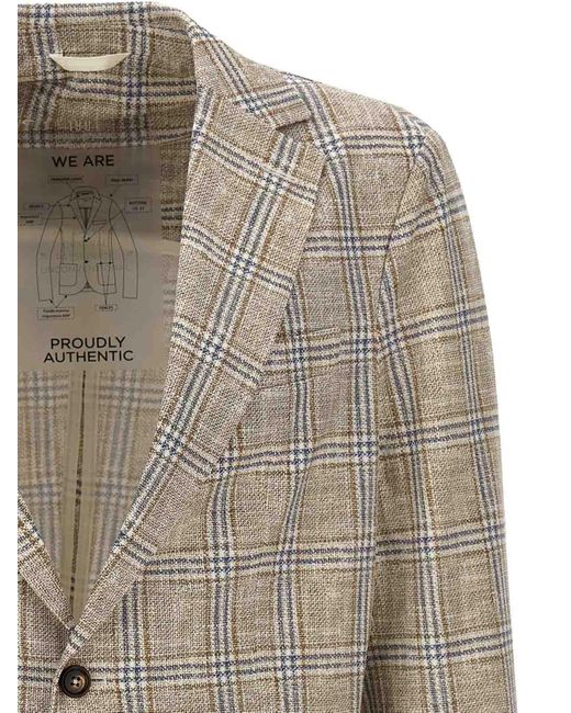 Circolo 1901 Gray Check Blazer Jacket for men