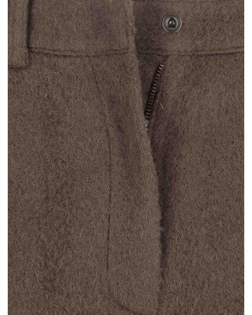 Low Classic Brown Wool And Alpaca Blend Trousers