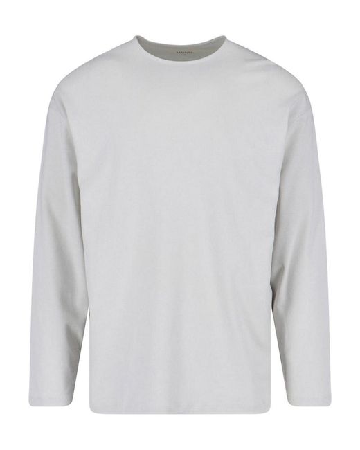 Lemaire White Cotton And Silk T-Shirt for men
