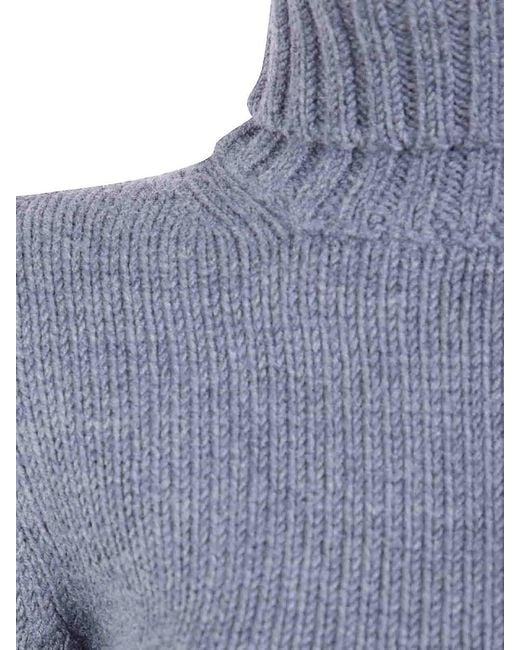 Base London Blue Turtle Neck Sweater