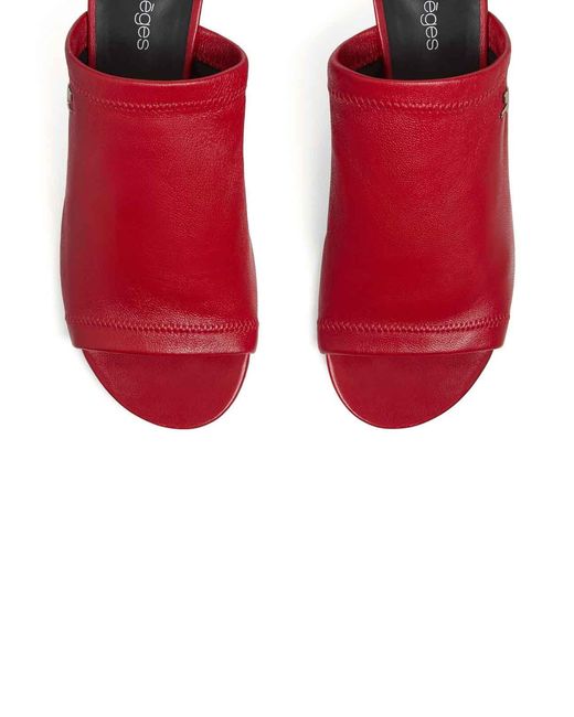 Courreges Red Wet Stretch Mules