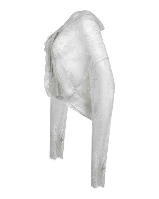 Alberta Ferretti White Shirt Made Of Lace