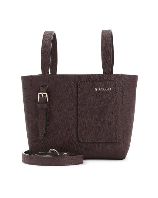 Valextra Brown Bucket Mini Shoulder Bag