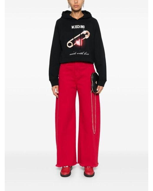 Moschino Black Logo-Print Hoodie