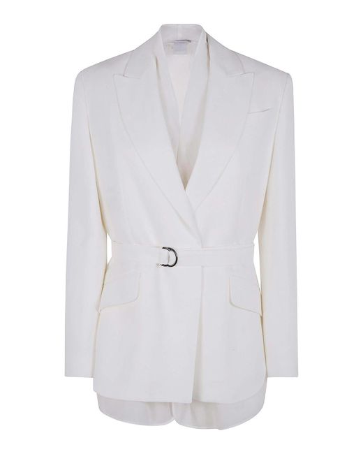 【関税&送料込み】Brunello Cucinelli Belted Suit-Type Jack Brunello Cucinelli Suit Type Belt Jacket in White | Lyst