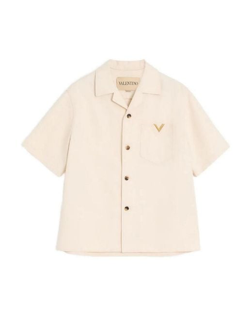 Valentino Natural Vgold Denim Short Sleeve Shirt for men
