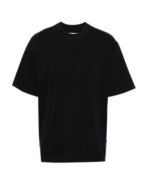 Sacai Black Cotton T-shirt for men