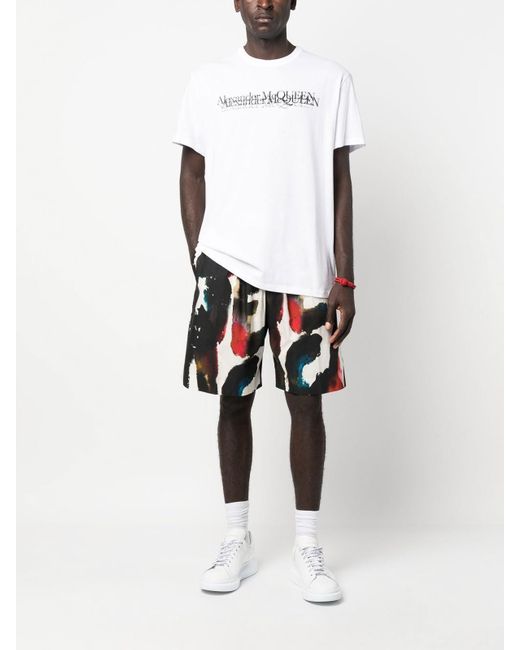 McQueen Red Multicolour Shorts for men
