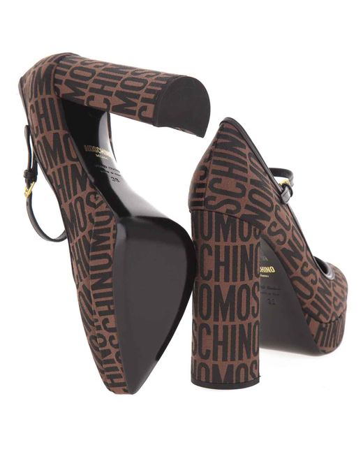 Moschino Brown Mary Jane Logo