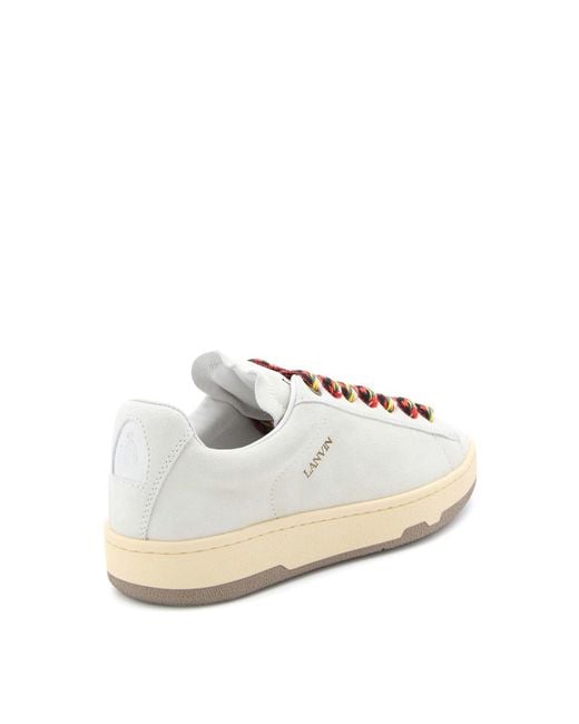 Lanvin White Leather Lite Curb Sneakers