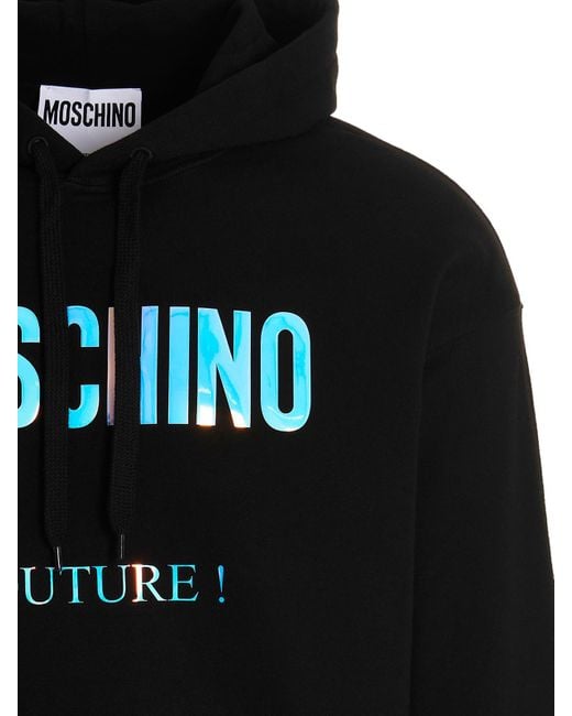 Moschino Black Holographic Hoodie for men