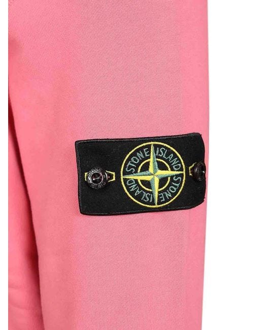 Stone Island Pink Organic Cotton Sweatshirt for men