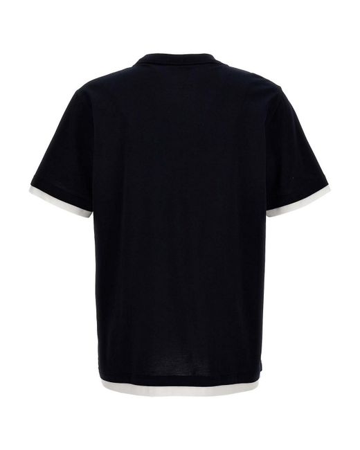 Brioni Black Logo Embroidery T-shirt for men