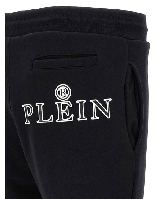 Philipp Plein Black Logo Patch Joggers for men