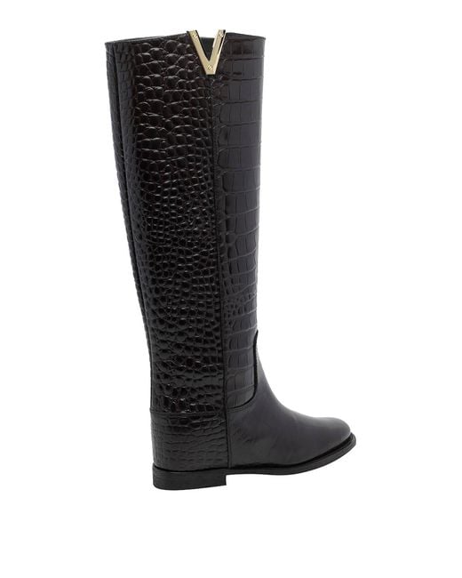 Via Roma 15 Black Leather V Boots