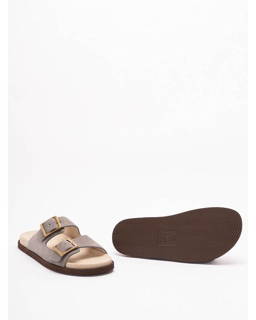 Brunello Cucinelli Brown Sliders for men