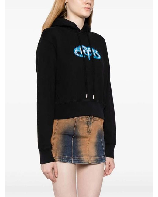 Ambush Black Logo-Print Cotton Hoodie