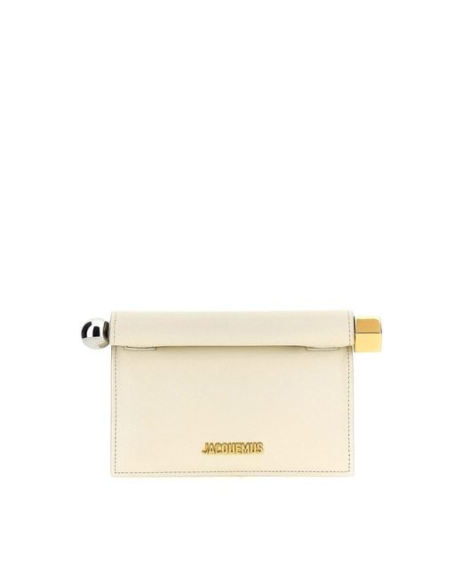 Jacquemus Natural La Petite Pochette Rond Carr Clutch