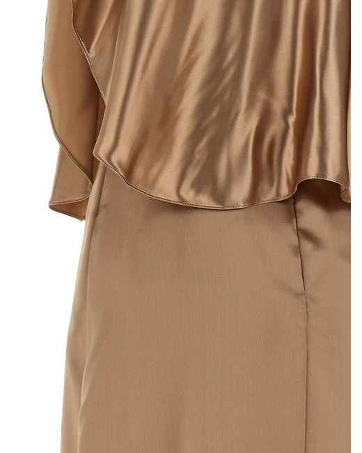 Fabiana Filippi Brown Dress With Cape
