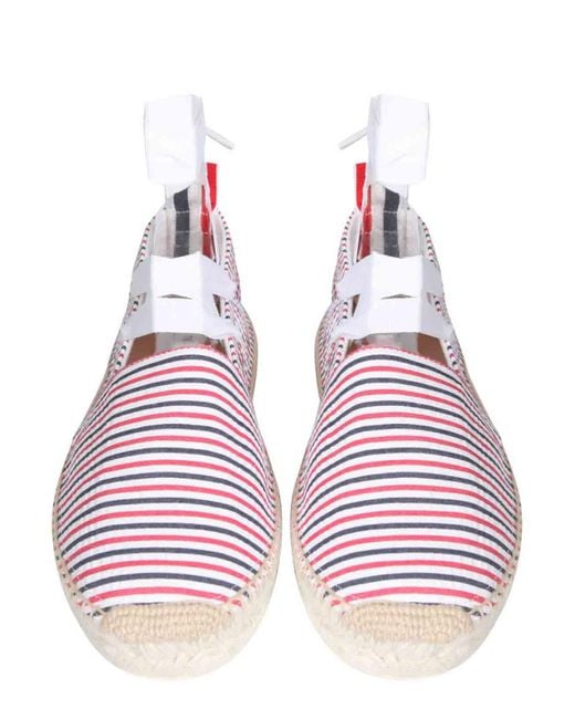 Thom Browne Pink Seersucker Cotton Espadrilless