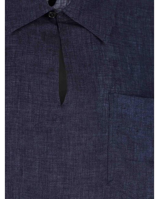Paul Smith Blue Linen Shirt for men