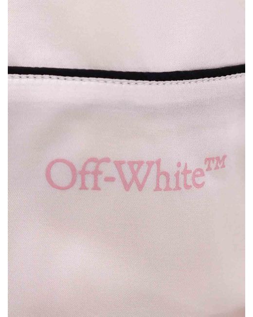 Off-White c/o Virgil Abloh Pink Viscosa Pajama Shirt With Logo Print