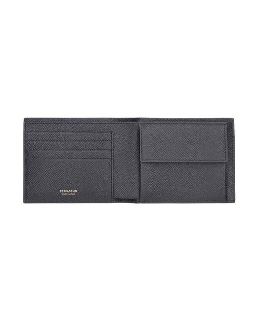 Ferragamo Gray Bi-Fold Wallet for men
