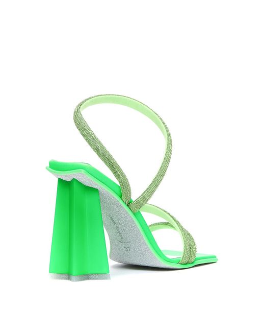 Chiara Ferragni Green Glitter Detailed Sandals