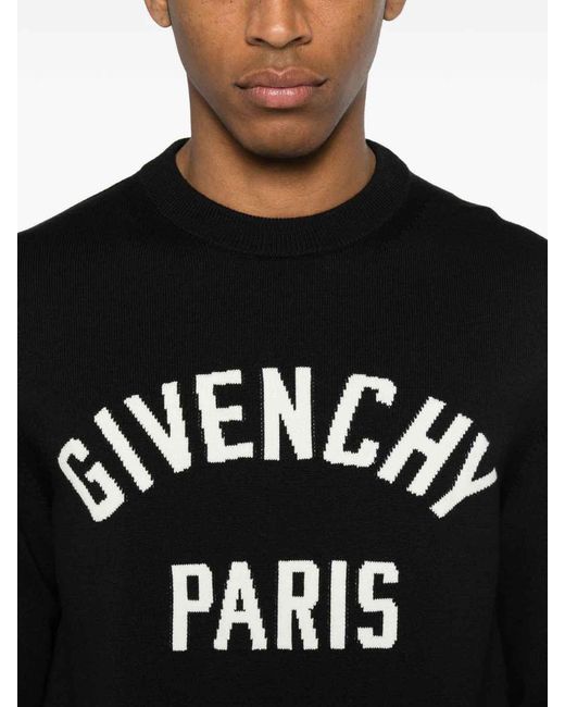 Givenchy Black Cotton Blend Crewneck Sweater for men