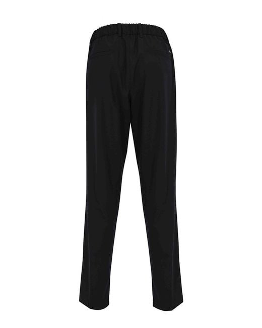 Herno Black Technical Wool Blend Trousers for men