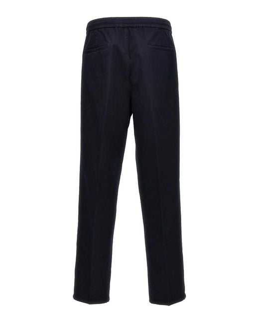 Brunello Cucinelli Blue Cotton Casual Trousers for men